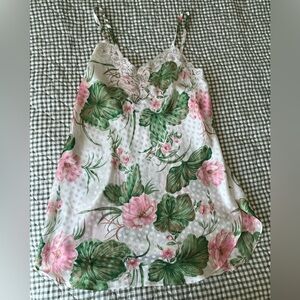 Natori Floral Lace Trim Slip Dress